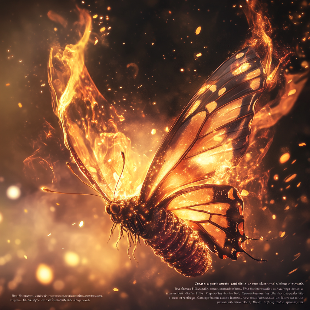 Blossoming Butterfly: A Fiery Transformation in Nature