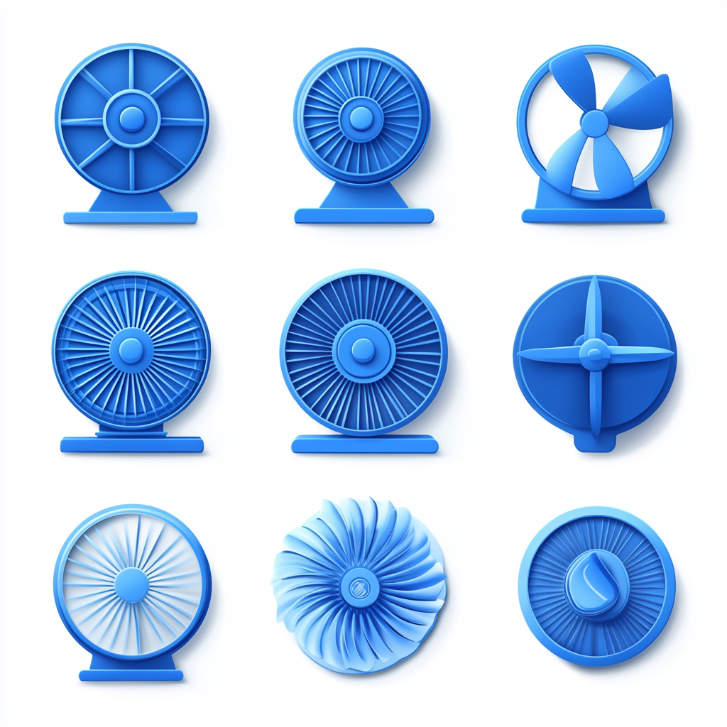 Blue Electric Fan Logo Designs, Modern and Professional