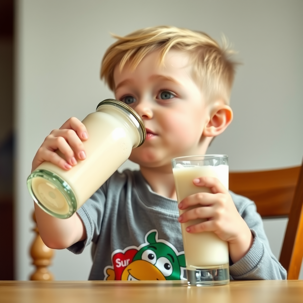 Boy Drinking Weight Gain Milkshake Eagerly
