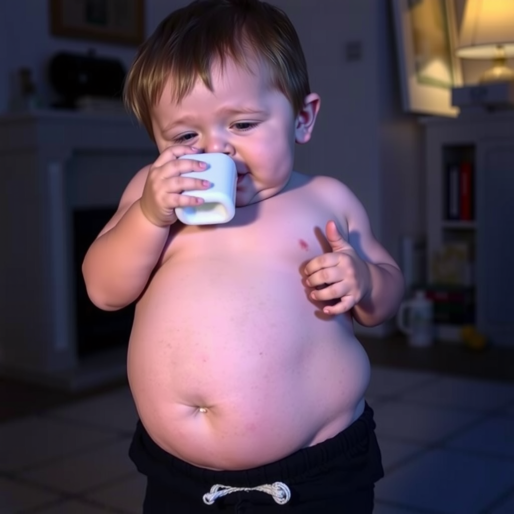 Boy Drinks Weight Gain Milk, Gets Big Belly