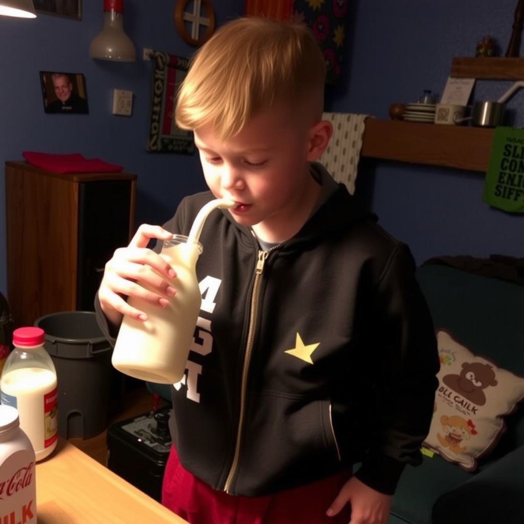 Boy Getting Fat from Nightly Weight Gain Milk