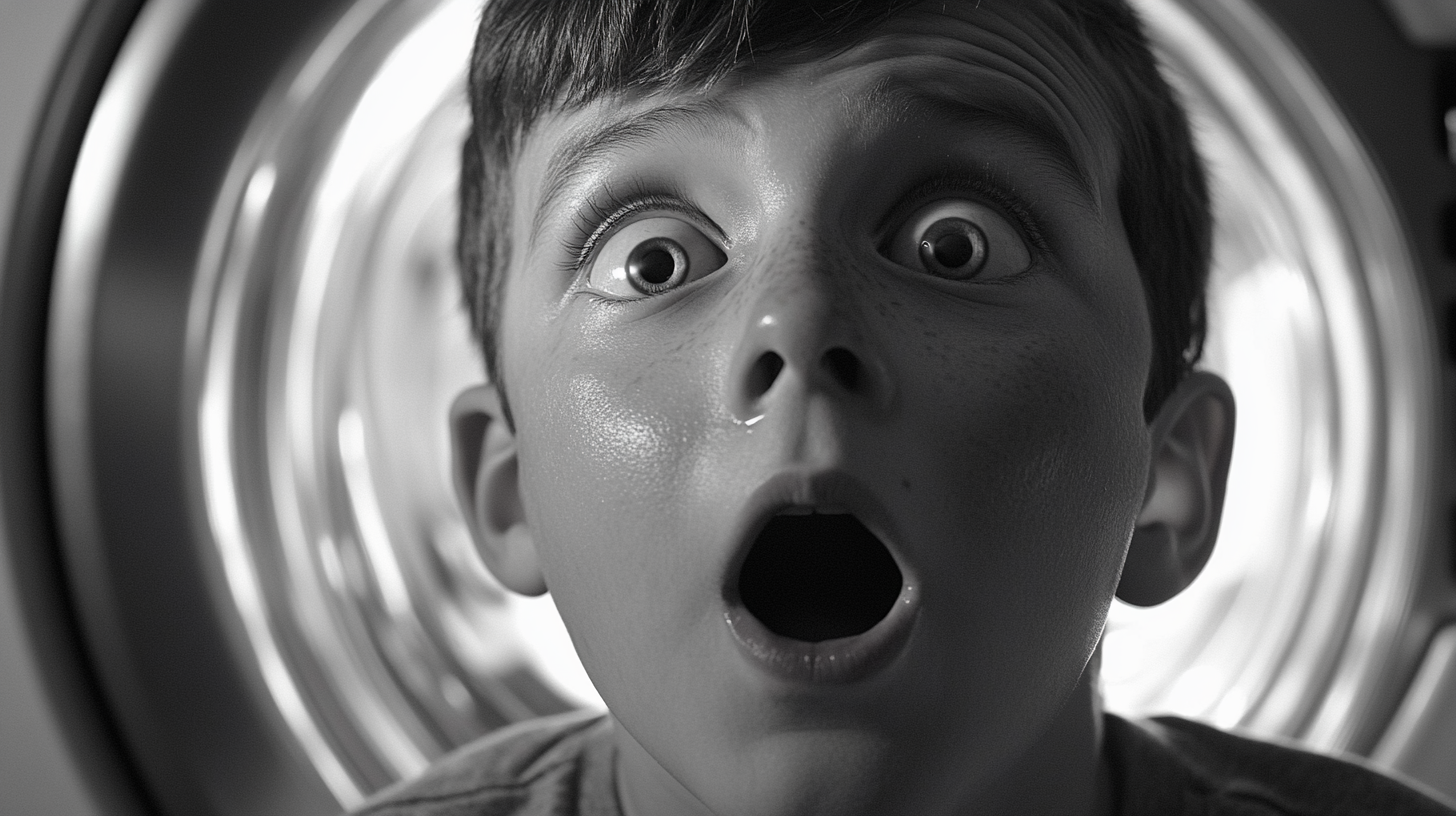 Boy Watches Washing Machine Spin, Gets Dizzy.