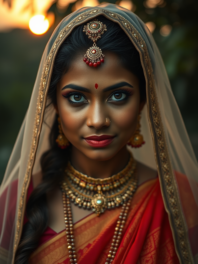 Bride of Hanuman in South Indian Jungle at Sunset