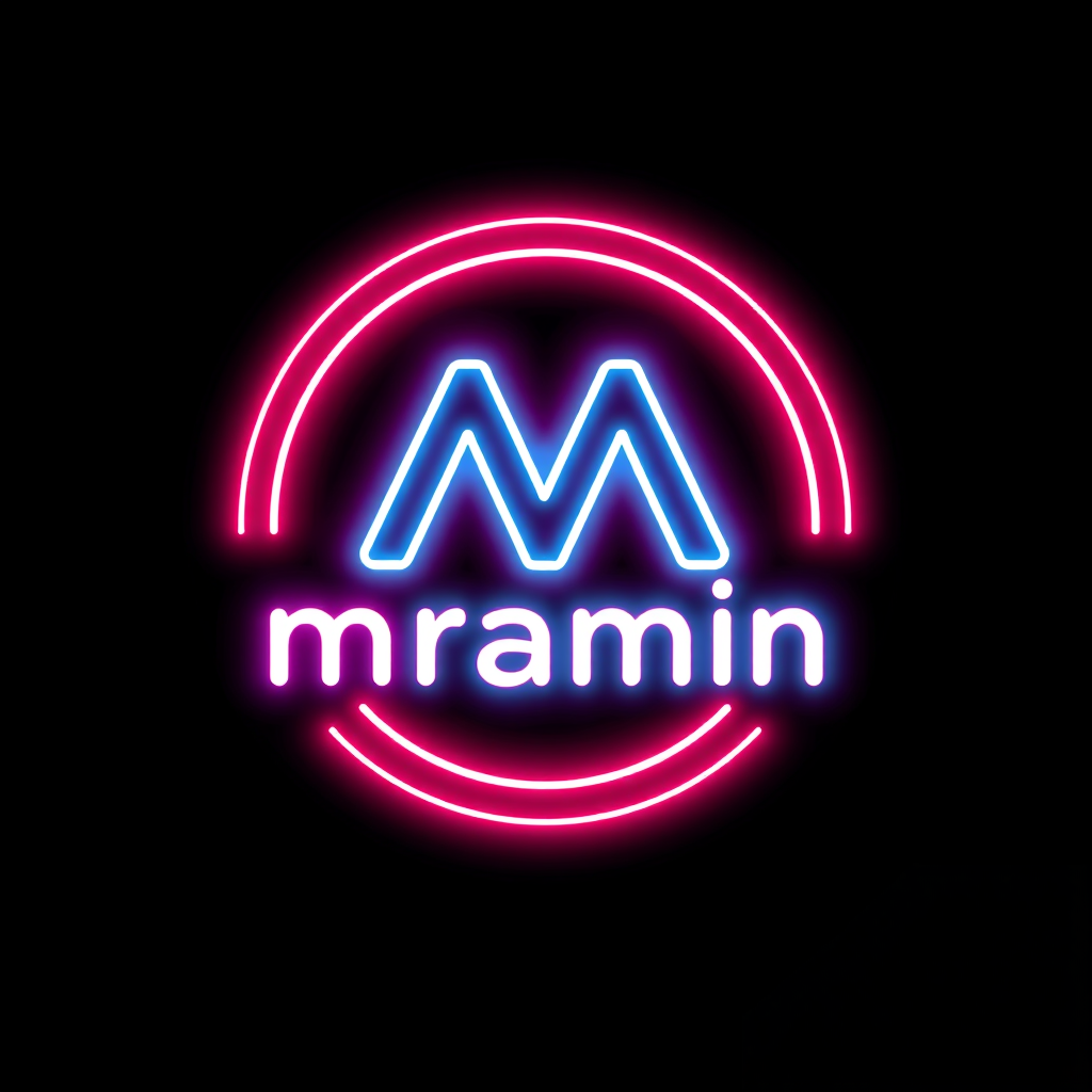 Bright neon logo design simple and attractive.