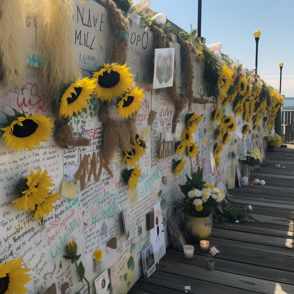 Bright smiley wall in memory of young woman