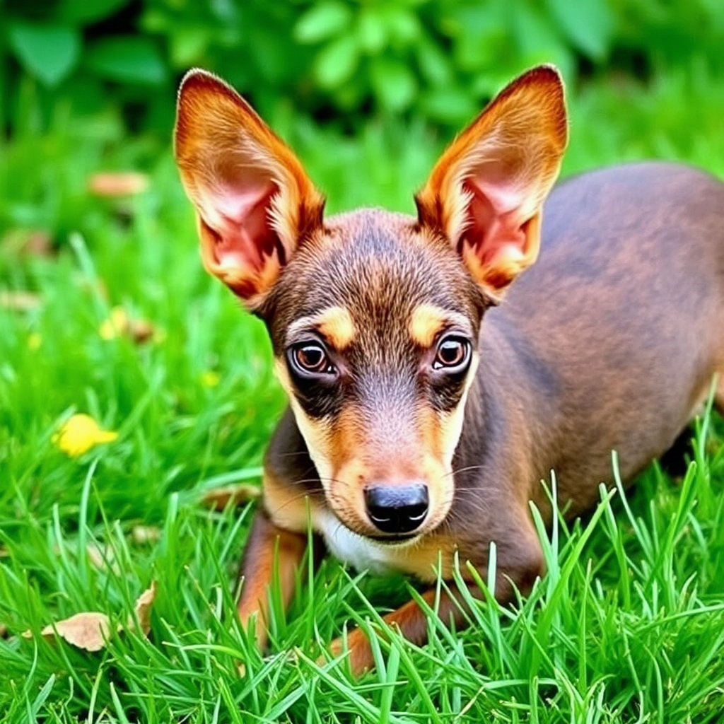 Brown Dwarf Pincher Fox Mix With Hanging Ears