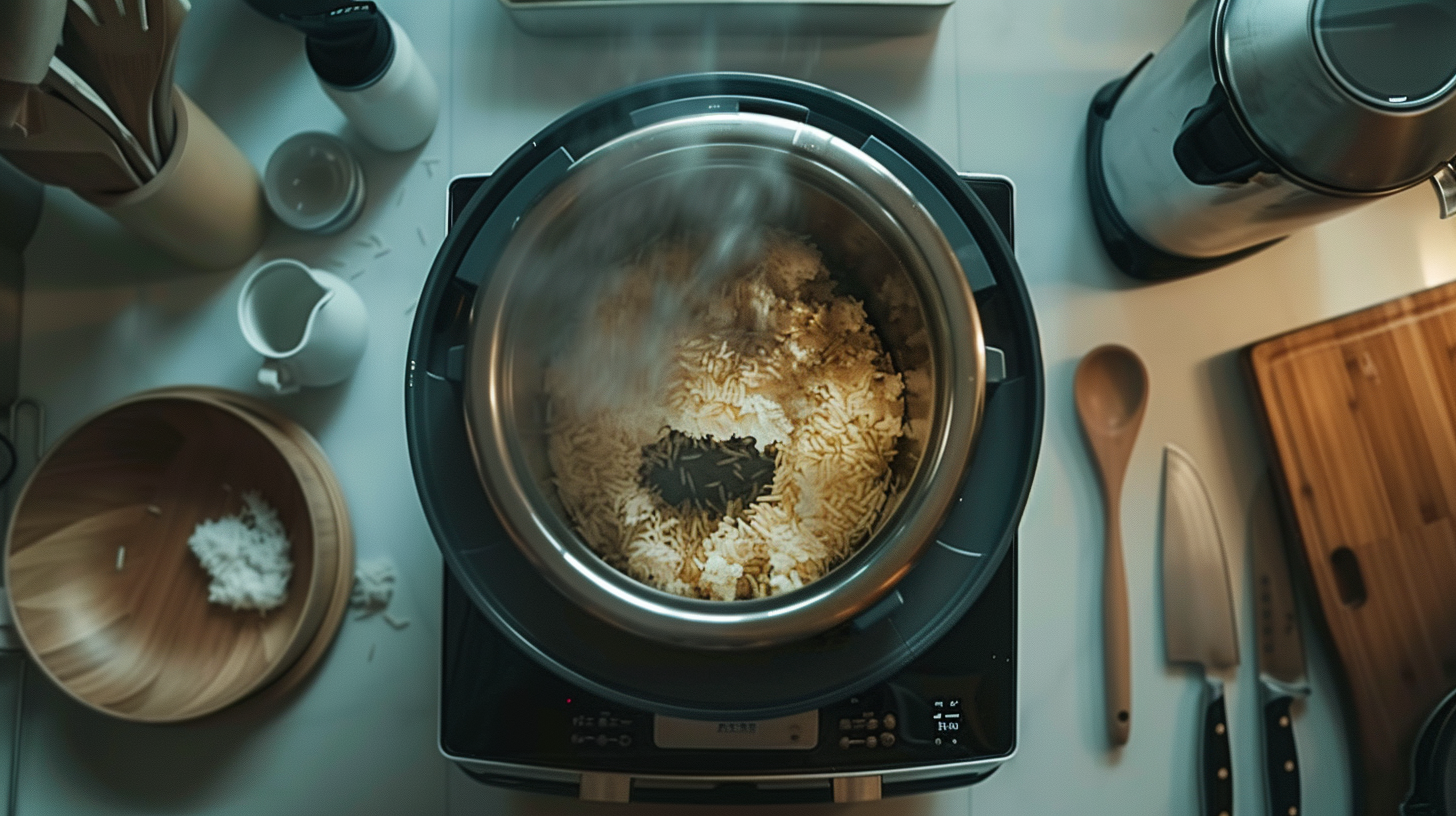 Burnt rice forming claw marks in rice cooker