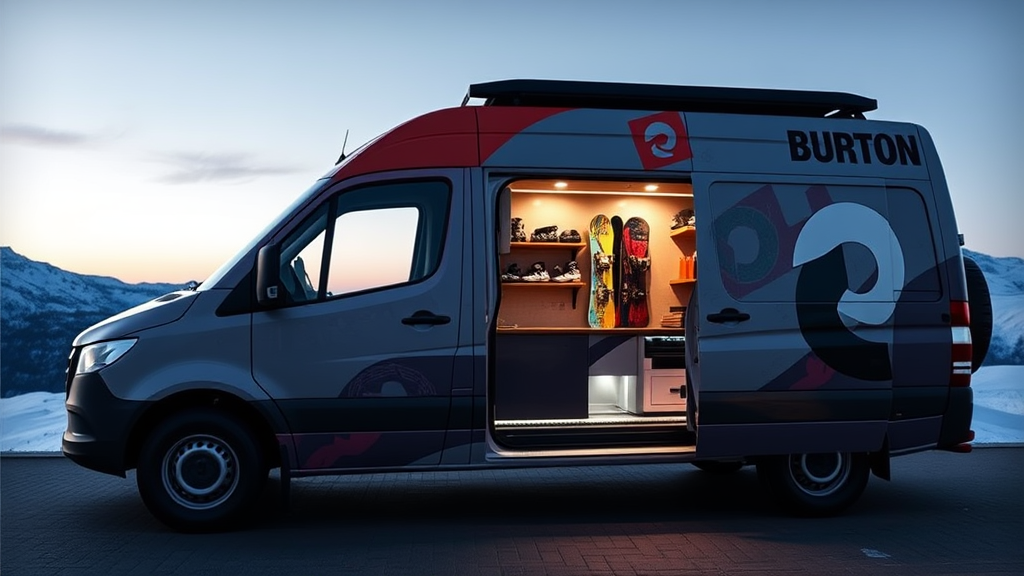 Burton Snowboards' Modern Mercedes Sprinter Van Display