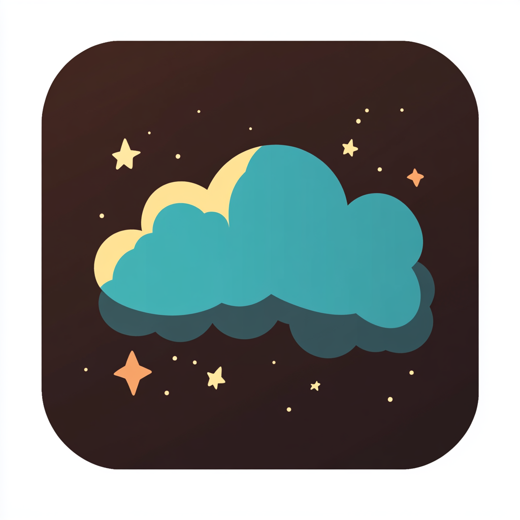 Calm night sky with blue clouds and stars