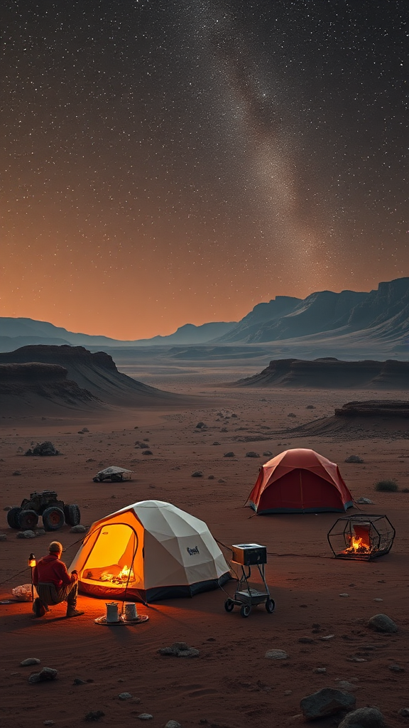 Camp on Mars with Space Base - Ultra-Realistic