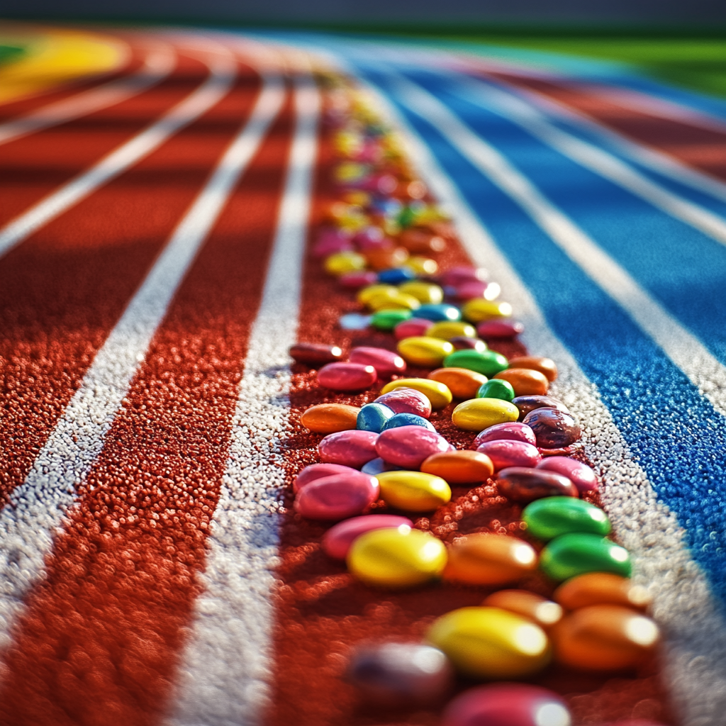 Candy Race on Abstract Sports Track