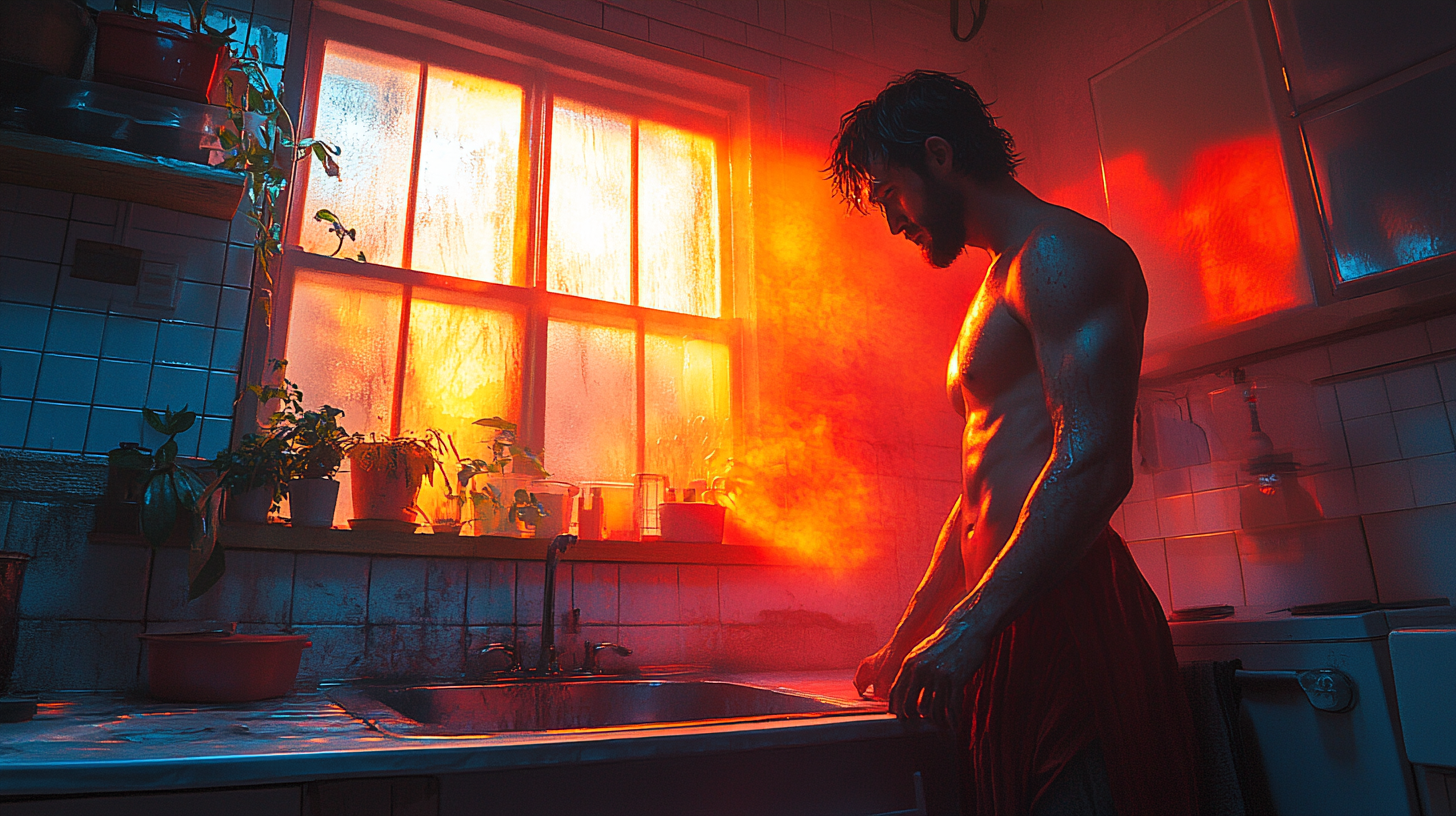 Captain America Washing Dishes in Vogue Style