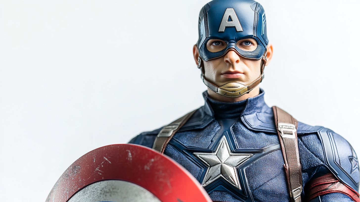 Captain America in Front of Frame with Shield