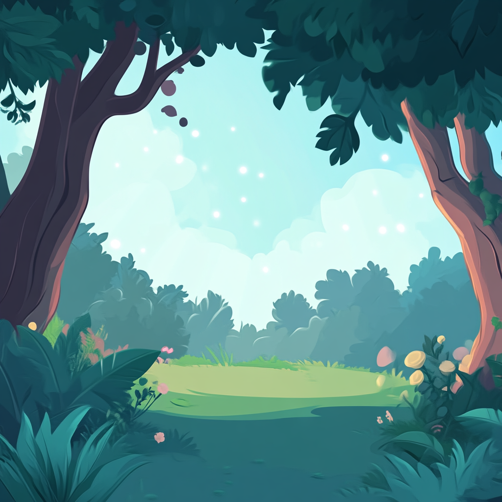 Cartoon Fantasy Background for Children with Natural Colors