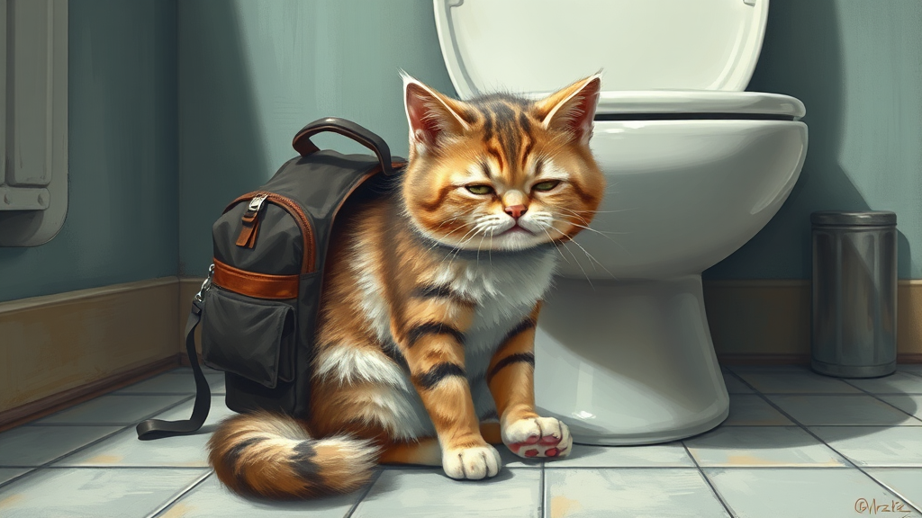 Cat with Backpack by Elaine Hamilton, Photorealistic Furry Art