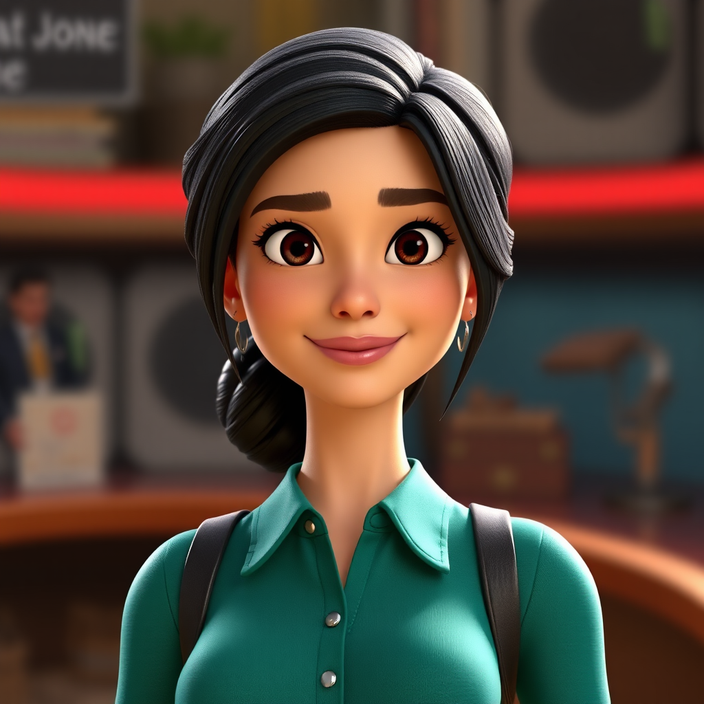 Catherine Zeta Jones as a Pixar 3D character.