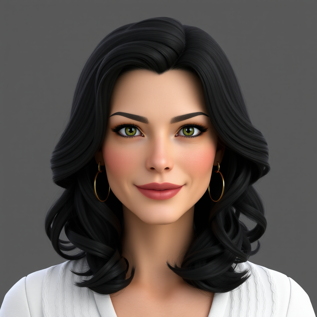 Catherine Zeta Jones in 3D character with neutral face