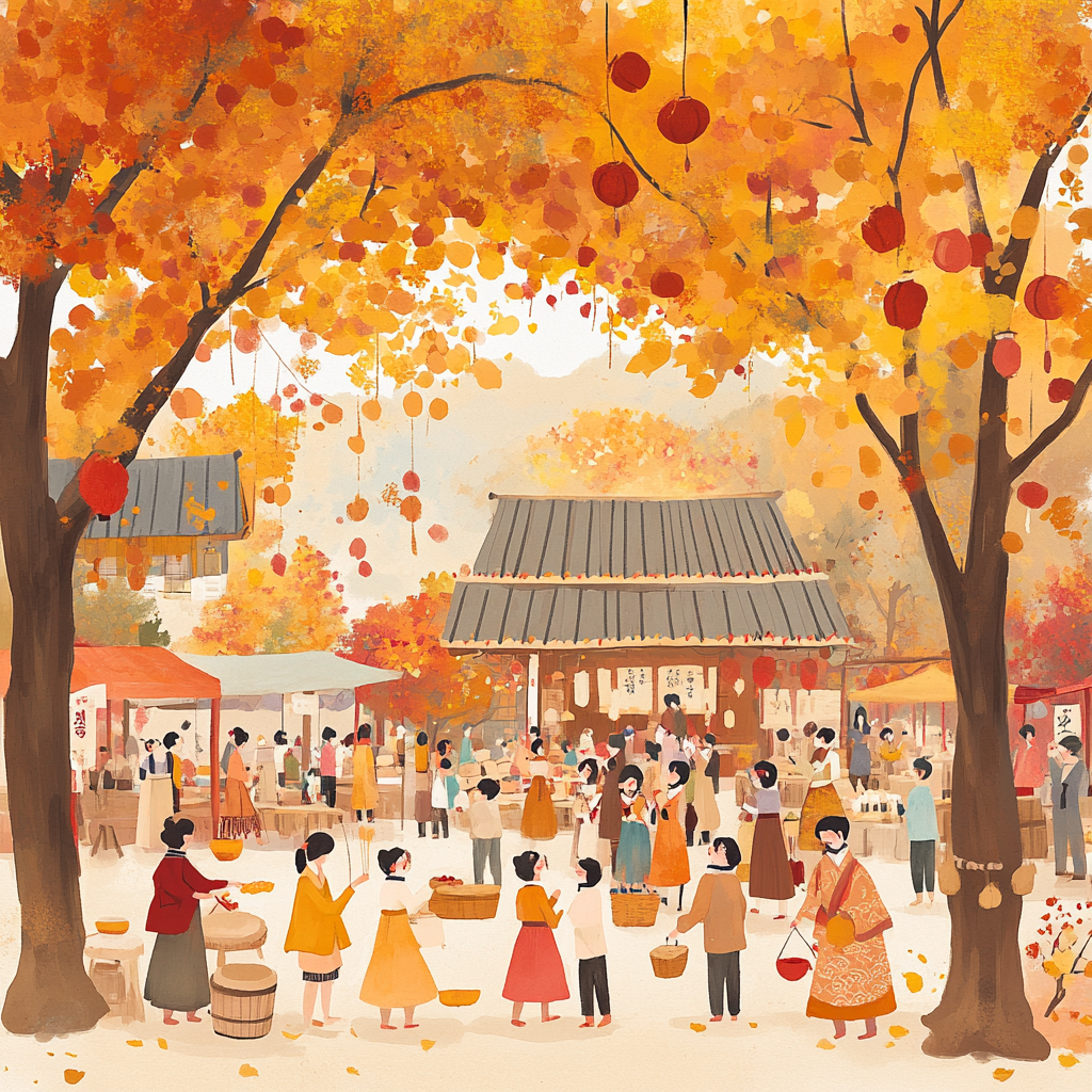 Celebrating Autumn Festival in Korea with Traditional Elements