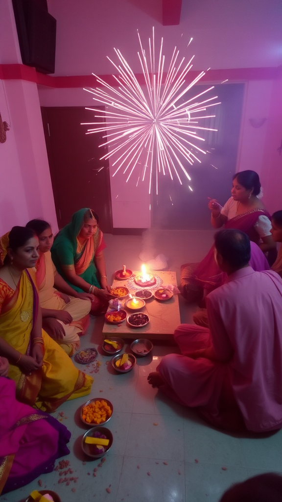 Celebrating Diwali with Crackers, Sweets, and Fun.