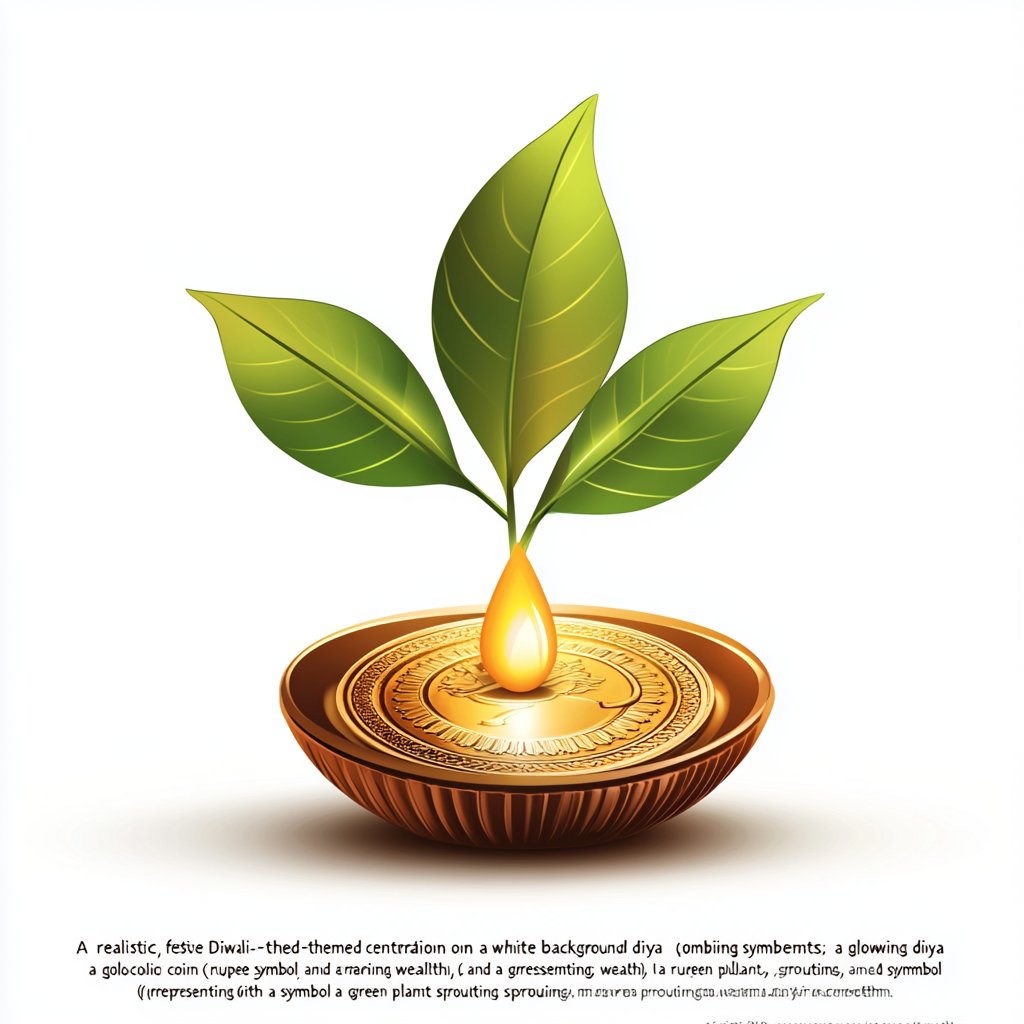 Celebrating Diwali: Wisdom, Wealth, Growth Illustration