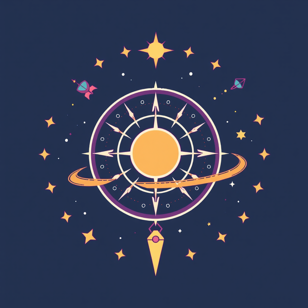 Celestial Space Magic Flat Icons Art