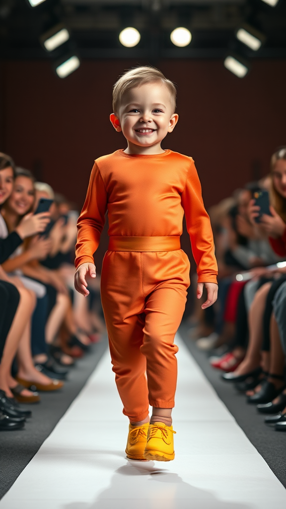 Chic Hot Dog Baby Strutting Fashionable Runway