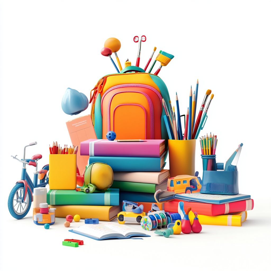 Children's store products neatly arranged in realistic bundle
