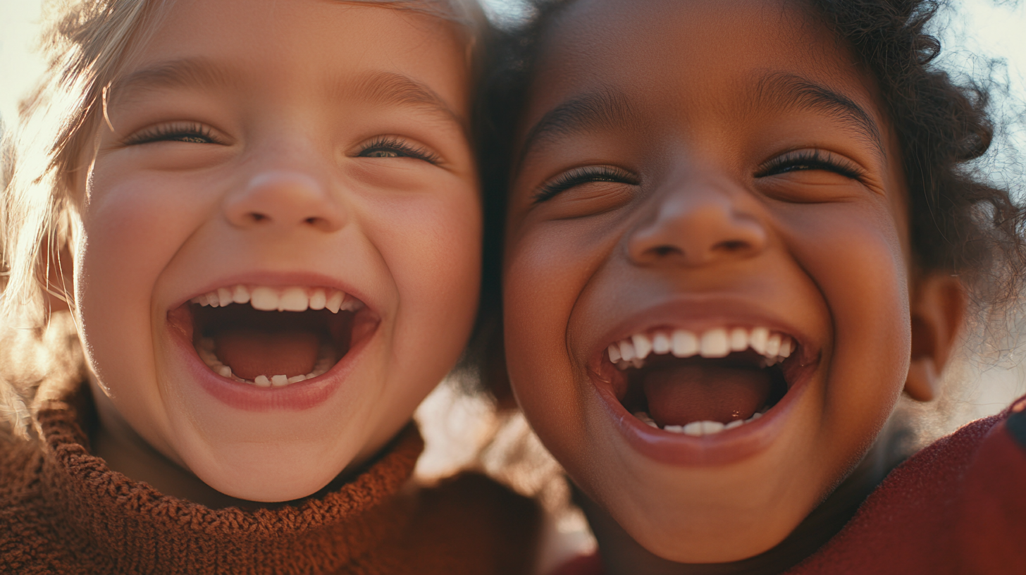 Children Smiling Happily in Holiday Joy, 8K Image.