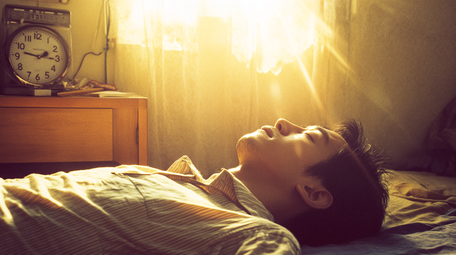 Chinese Runner Contemplates Day with Morning Sunlight