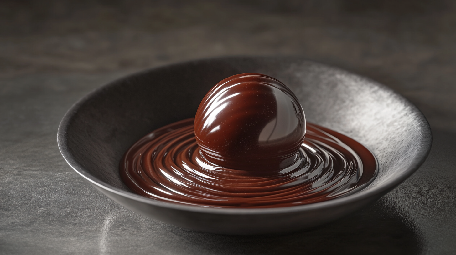 Chocolate Sphere with Ganache Spilling Out Luxuriously