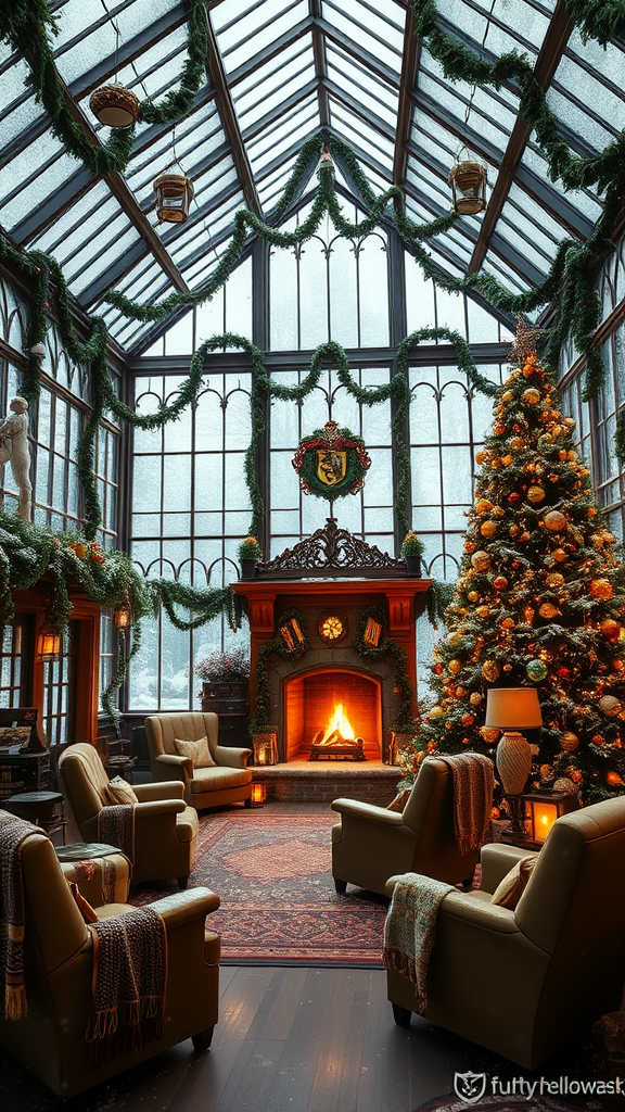 Christmas in Hufflepuff's Greenhouse Common Room