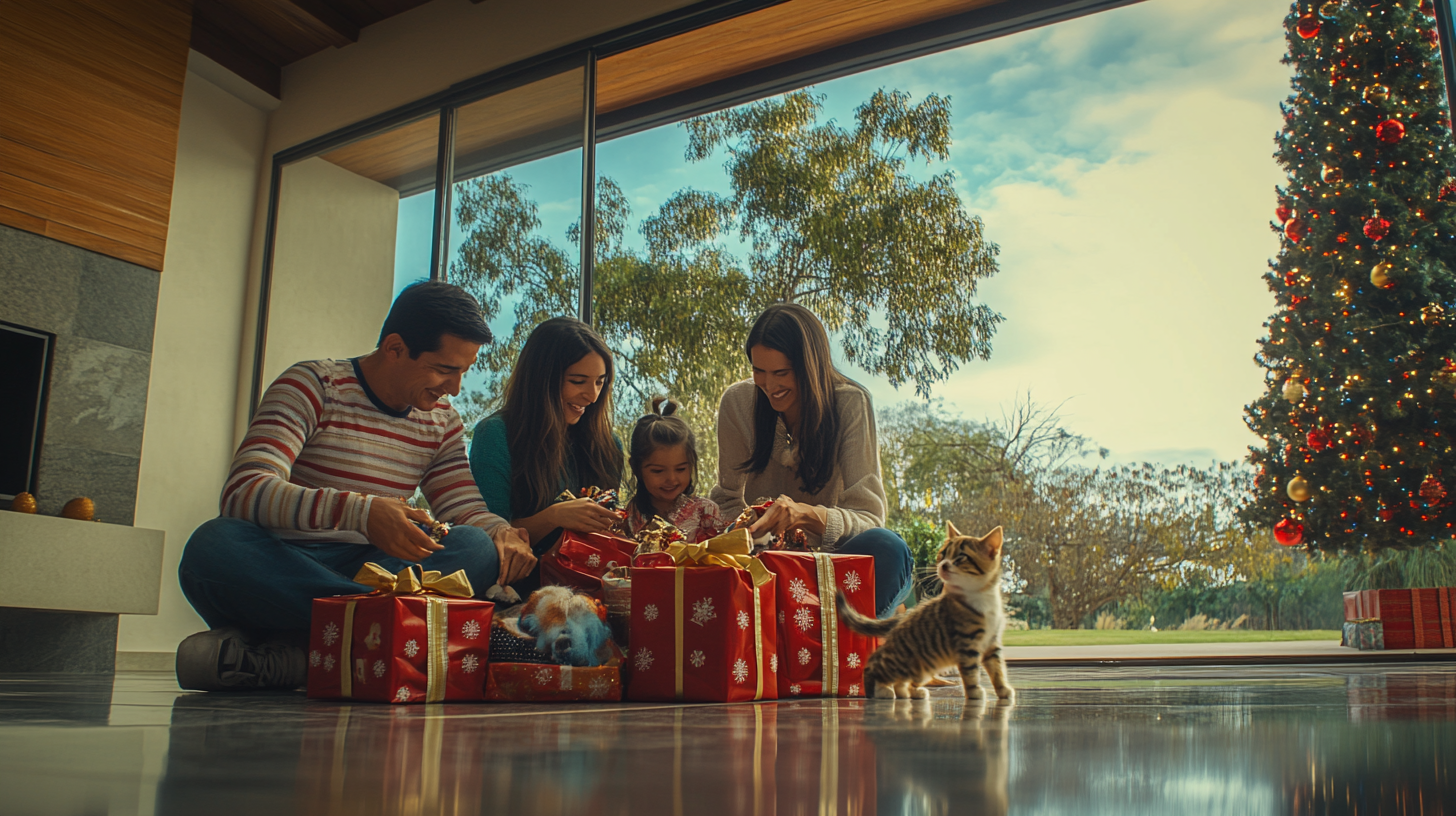 Christmas joy in Mexican family's modern home