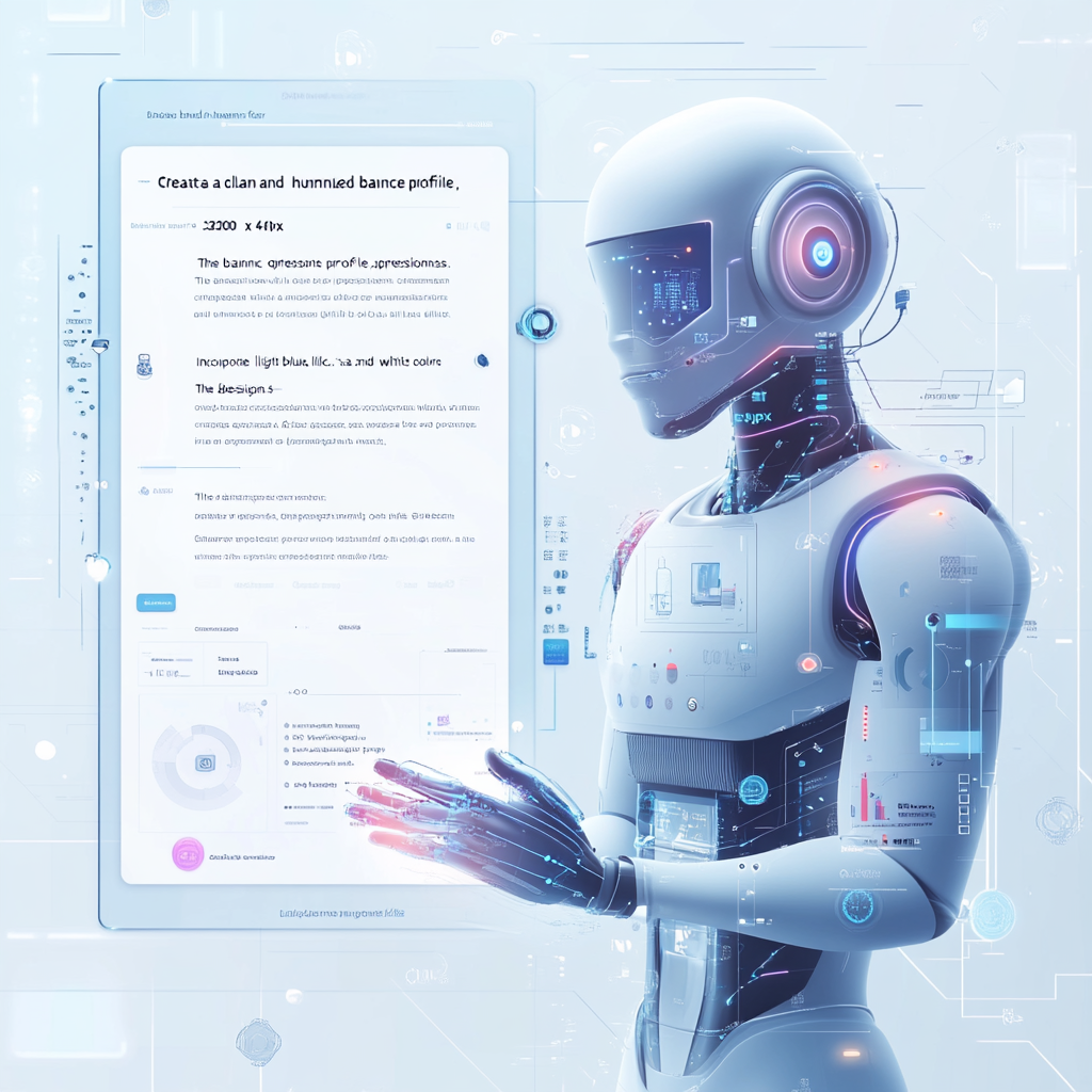 Clean, humanized banner for Behance, AI chatbots, light colors.