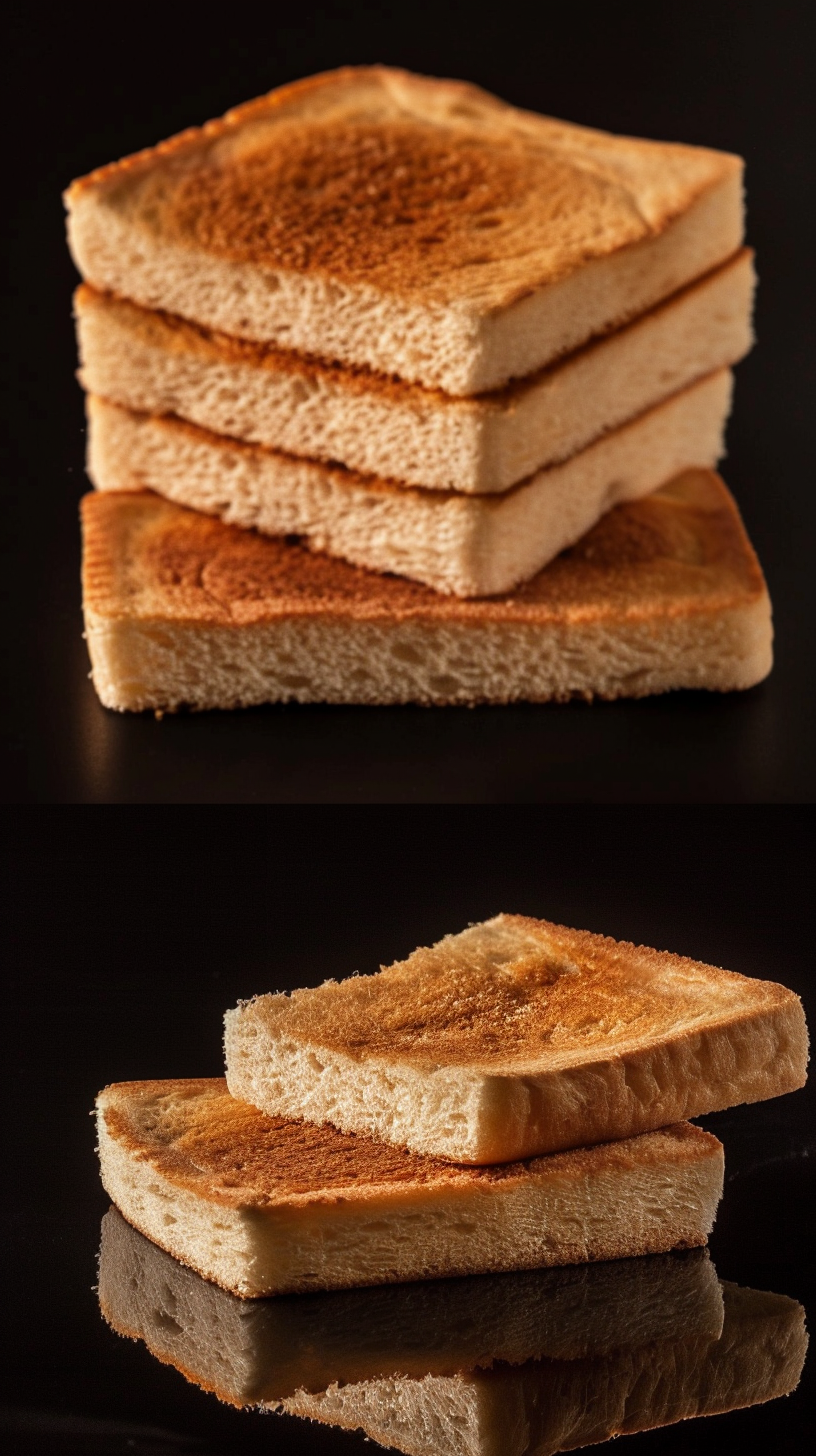 Close-up of freshly baked sourbread slices on black background