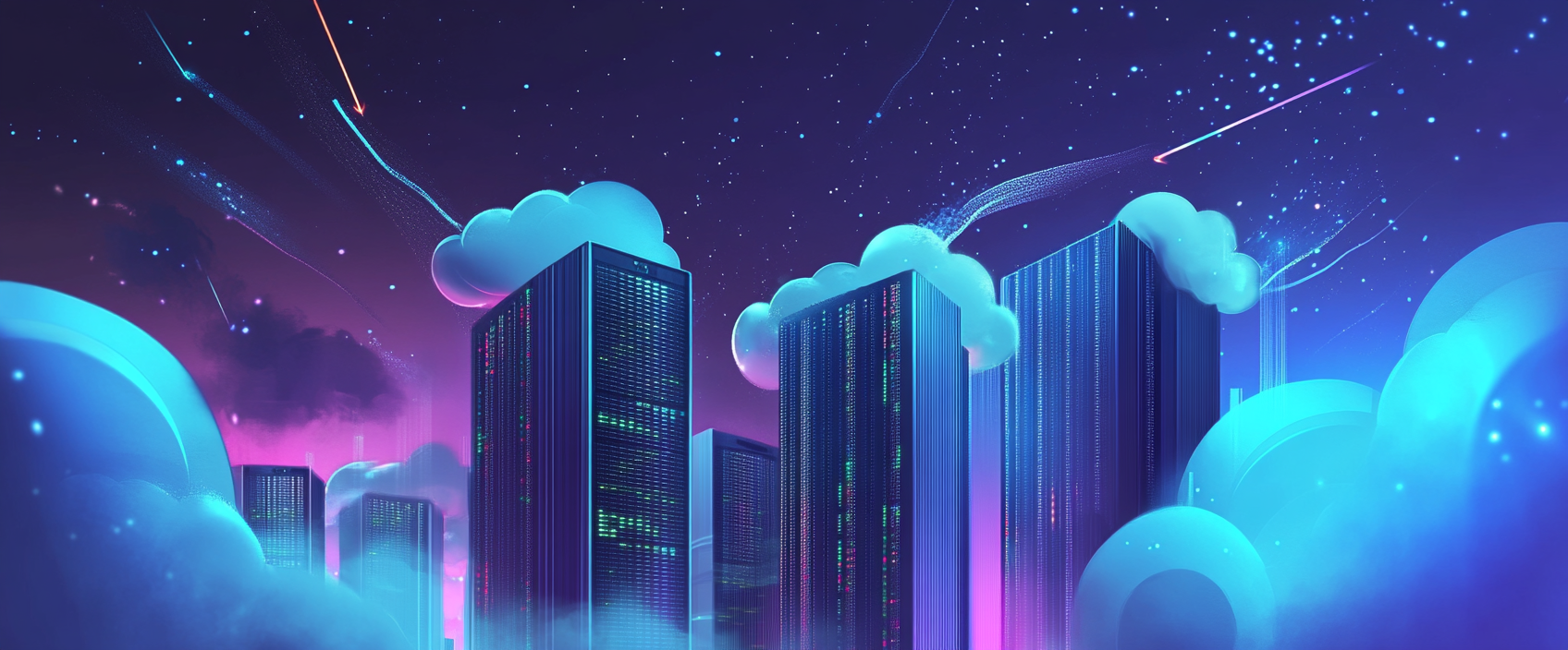 Cloud Computing Skills in Demand: Futuristic Cityscape