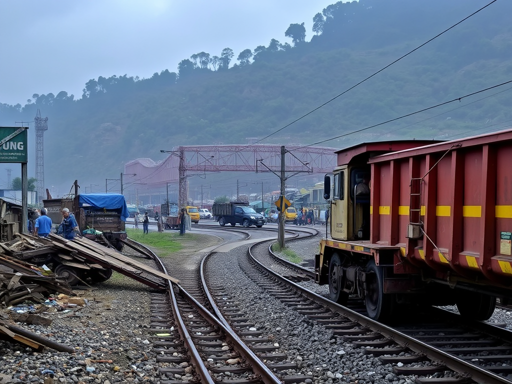 Collage of a Dump Site near Railway