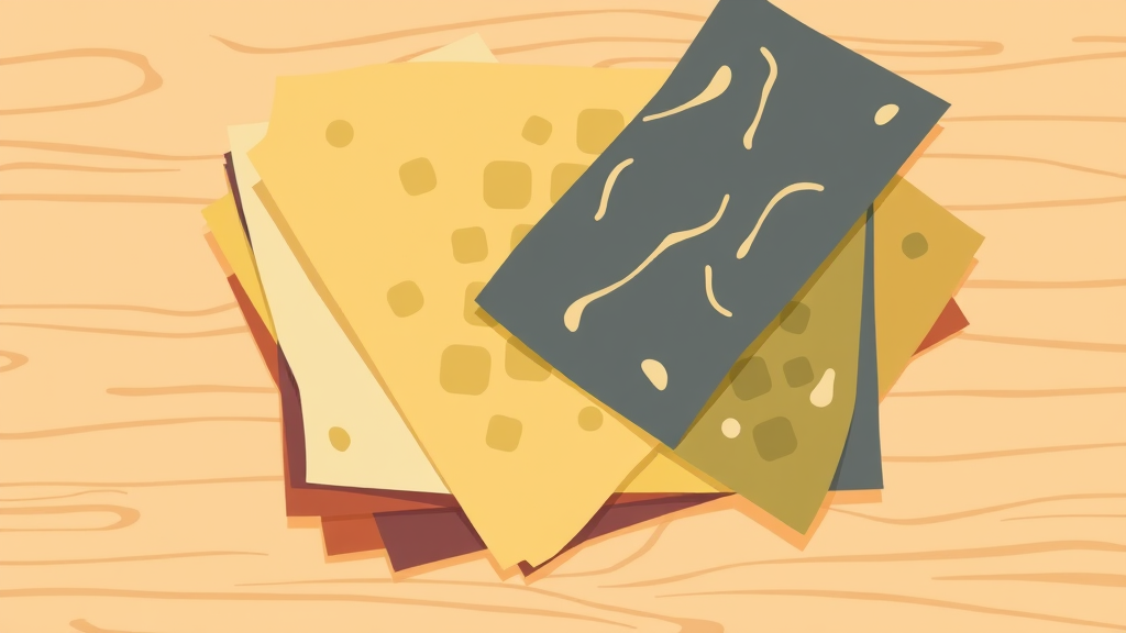 Colorful Beeswax Food Wraps on Table Illustration