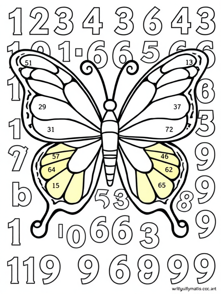 Colorful Butterfly Worksheet Teaching Math Through Art