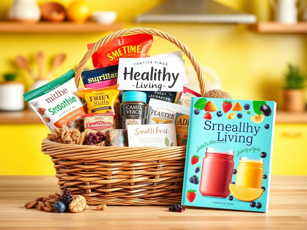 Colorful Healthy Living Basket in Bright Kitchen