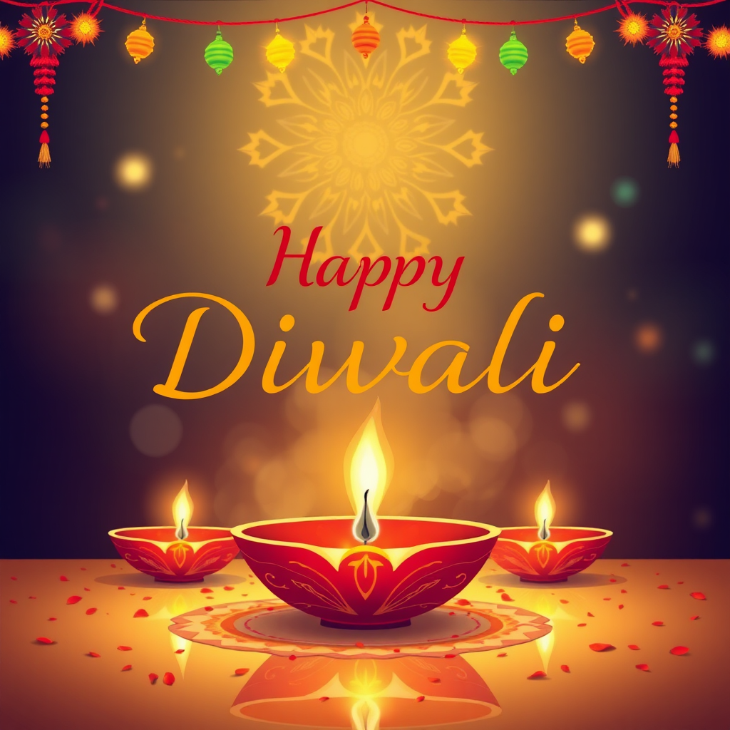 Colorful Lights for Elegant Diwali Greetings