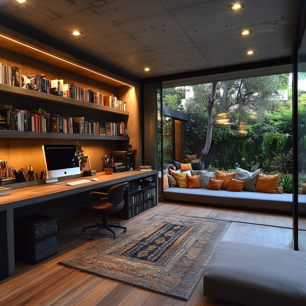 Sleek Home Office with Glass Door