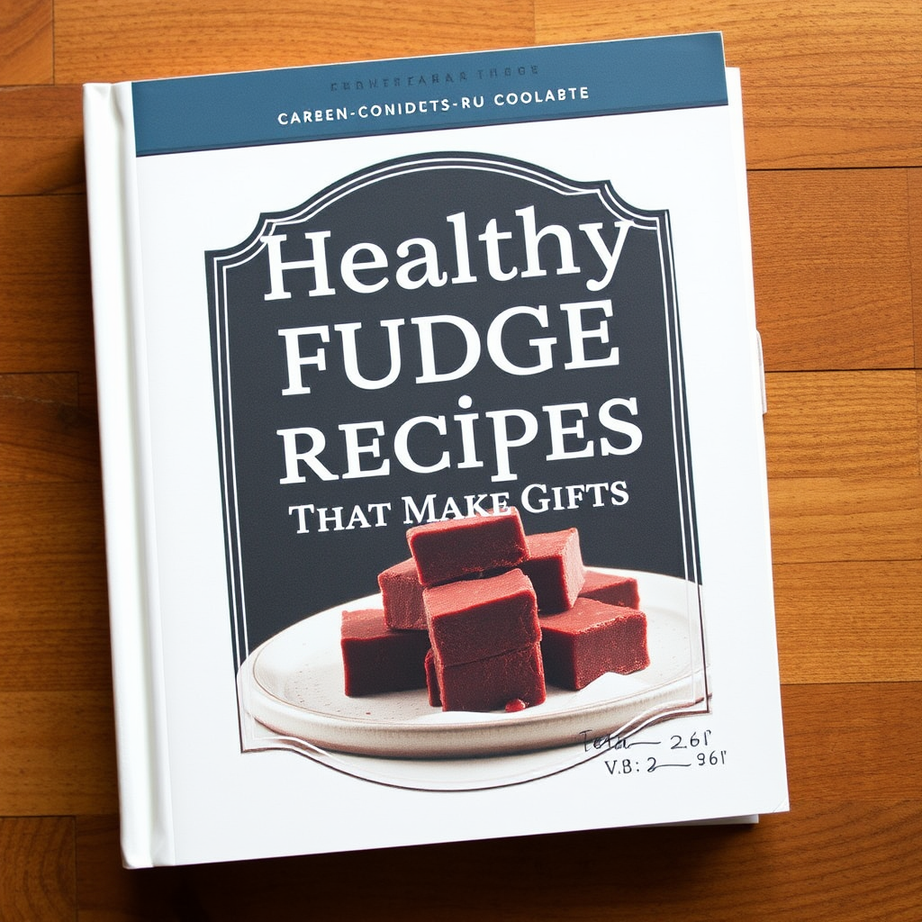 Cookbook background with Healthy Fudge Recipes - Gifts.