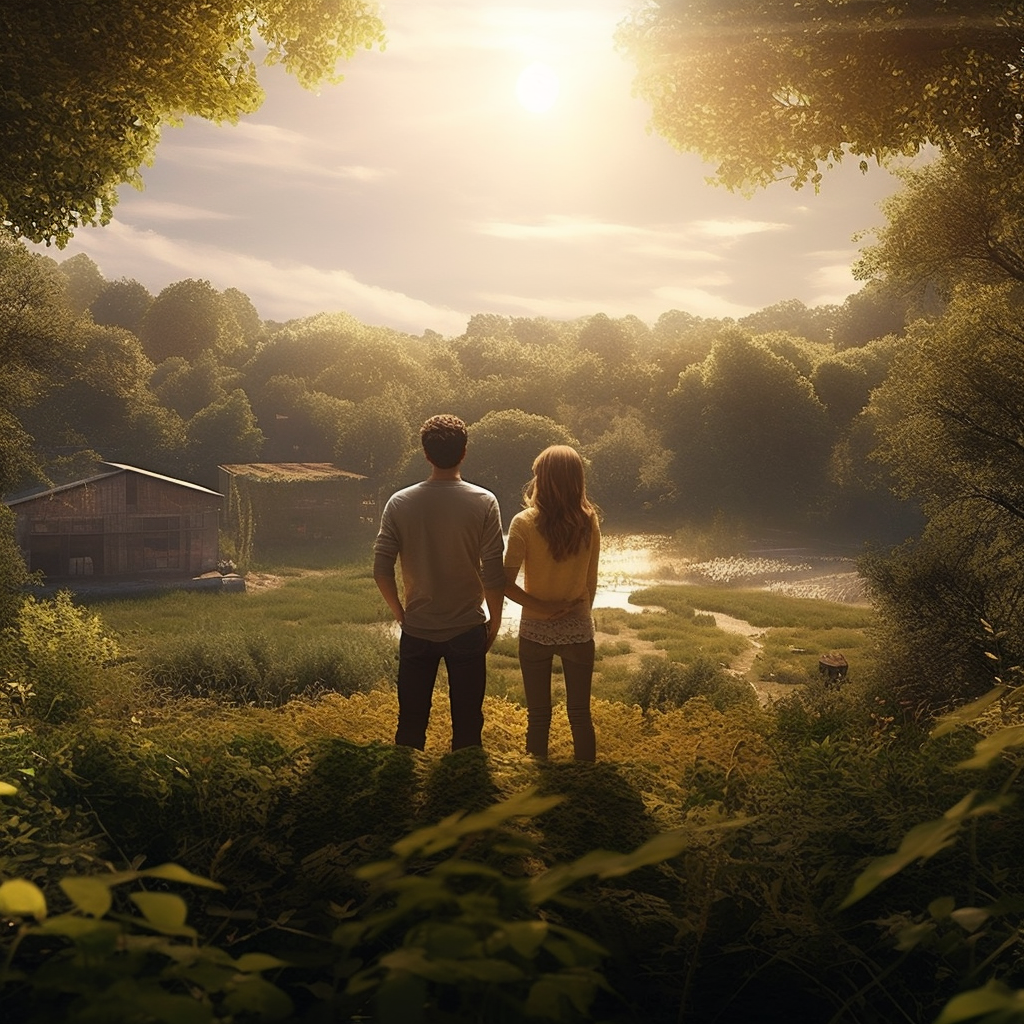 Couple Contemplating Future on Unspoiled Land