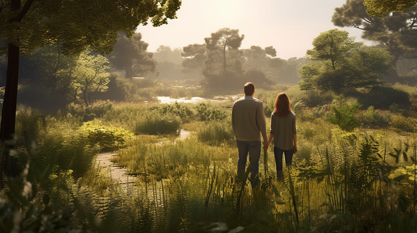 Couple Contemplating Future on Untouched Land