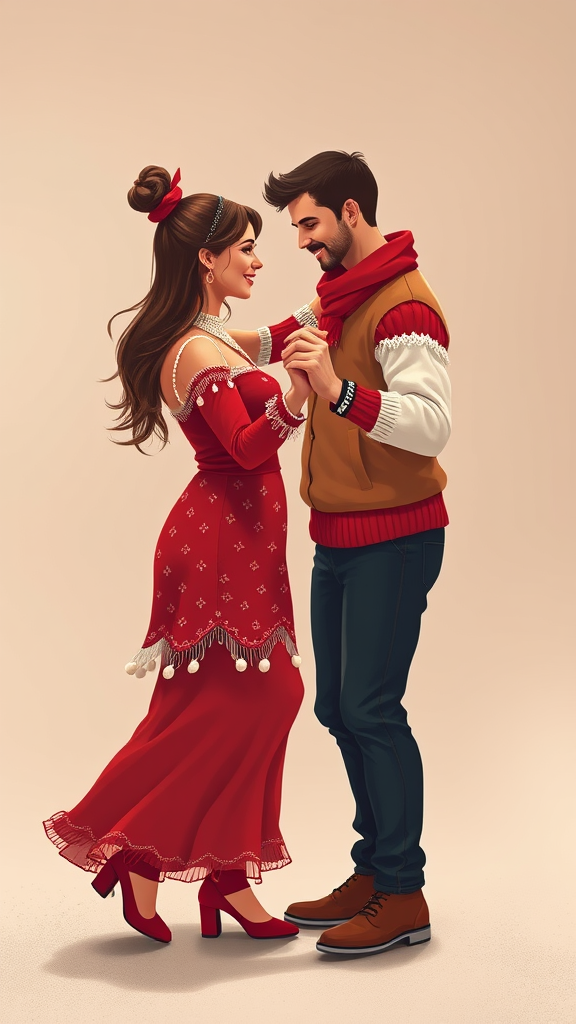Couple and Boy in Christmas Salsa Dance