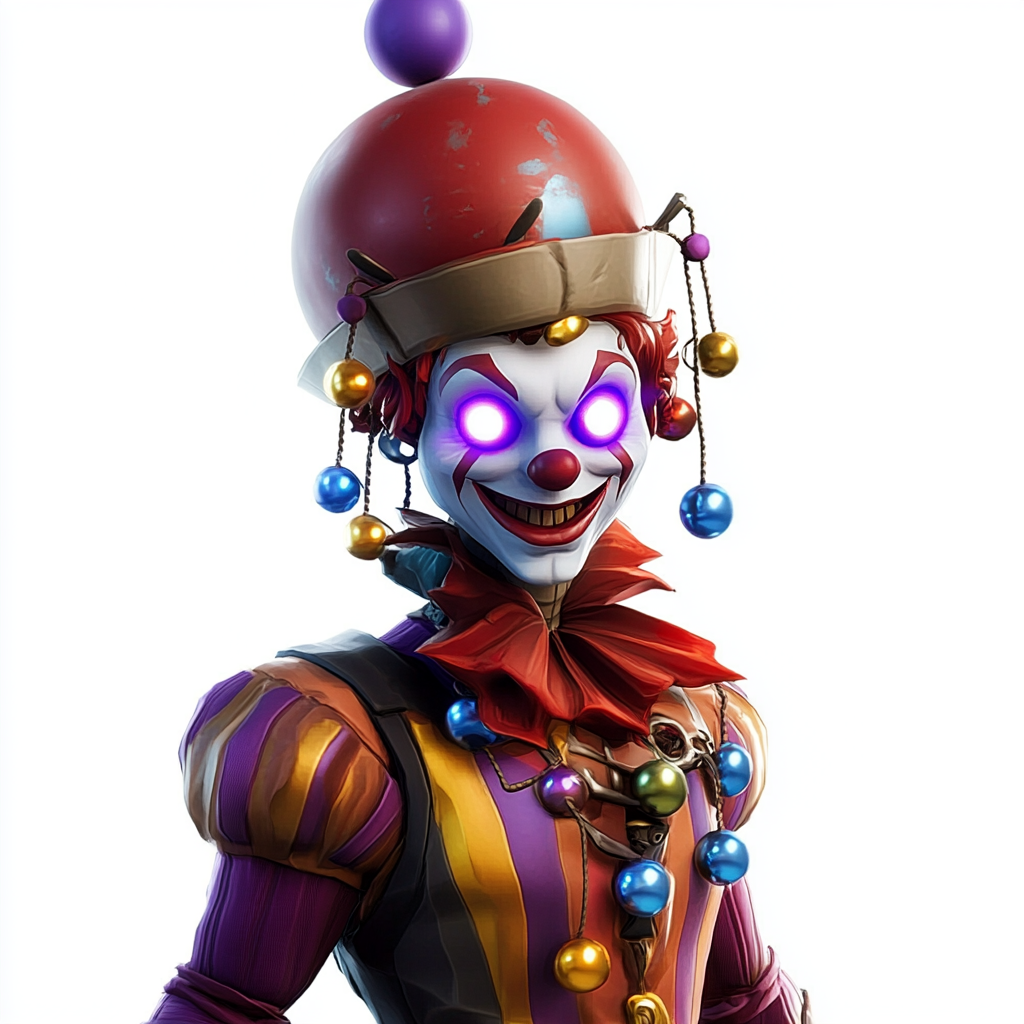 Court Jester Electronica DJ with Fortnite Style Round Head