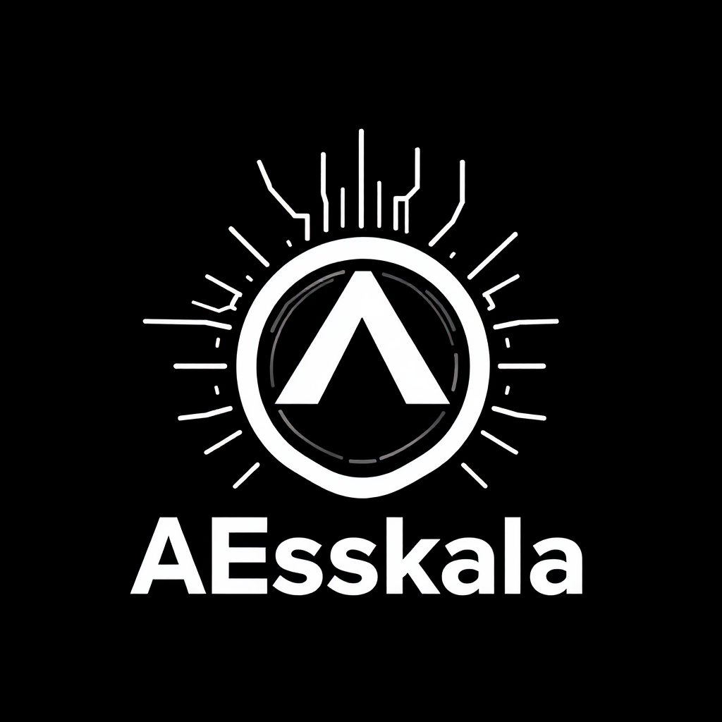 Creating a cyber logo for Aeskala's mobile accessories.