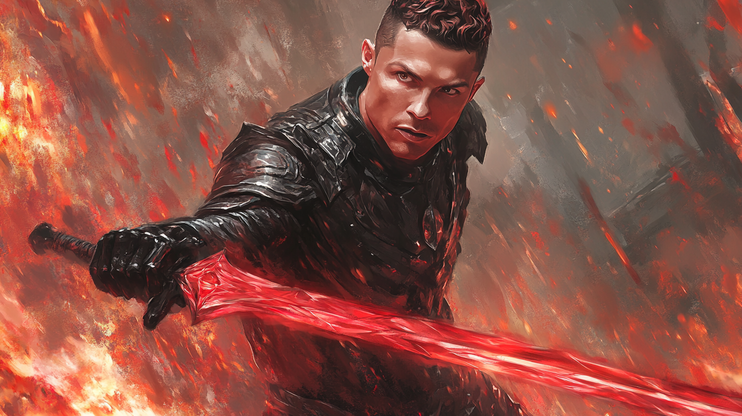 Cristiano Ronaldo is a warrior with red hair