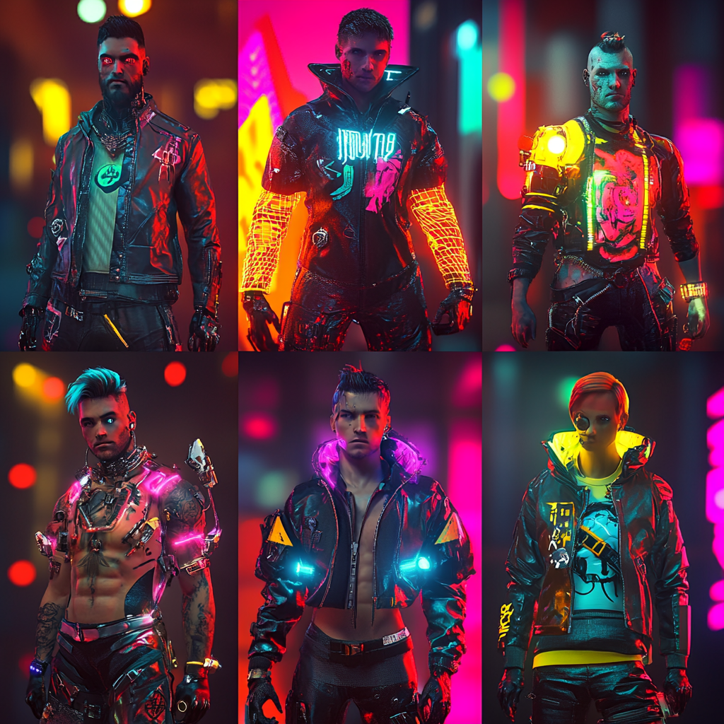 Cyberpunk Characters in Neon City for NFTs