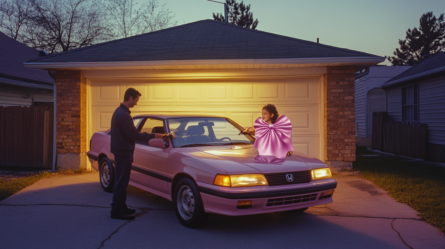 Dad Giving Daughter Keys to Her First Car